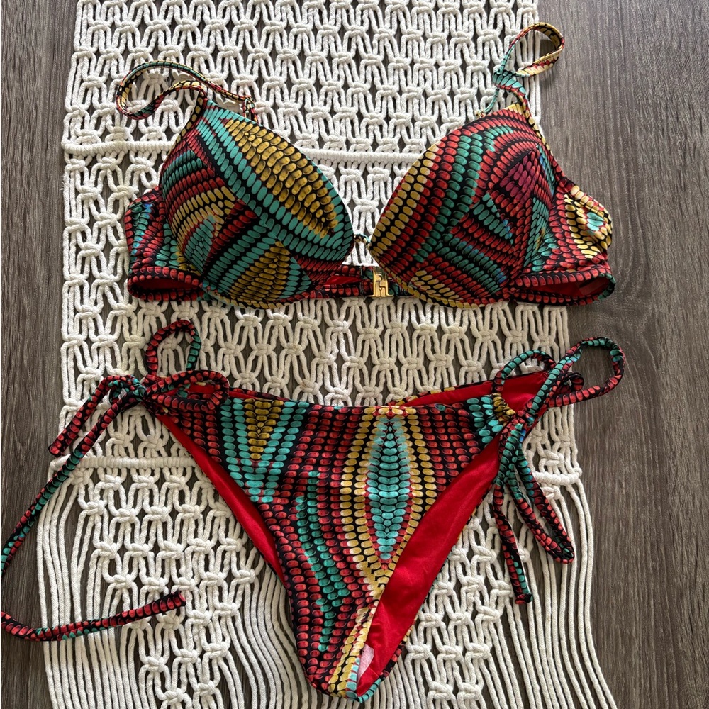 NEW! Miss Bikini padded/push up top/string tie bottoms